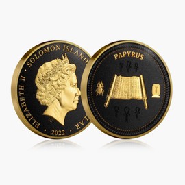 The Mysteries of Ancient Egypt Papyrus Gold Plated Coin Solomon Islands 2022
