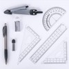 Geometry Set, 8 Pieces Maths Drawing Compass Set for Students
