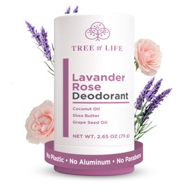 Tree of Life Beauty Lavender and Rose Aluminum Free Deodorant for Women - Nourishing Natural Ingredients, Soothing Scent, Smooth Glide with Shea Butter and Coconut Oil - Paraben Free (2.65oz)