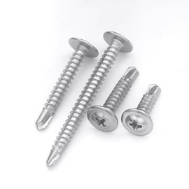 SYDARSYN Cross Pan Head Self Tapping Self Drilling Screws 304 Stainless Steel Wafer Head Phillips Sheet Metal Tek Screws M4.2x25mm (20 pcs)