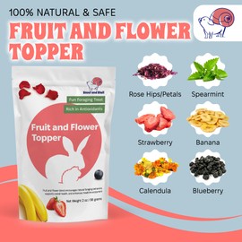 2 oz Fruit and Flower Topper – Natural Foraging Treat for Small Pets – Rabbits, Guinea Pigs, Chinchillas & More – Rich in Antioxidants & Vitamin C