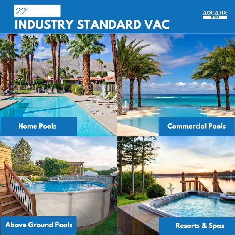 Aquatix Pro Pool Vacuum Head, 22" Extra Large Commercial Grade,