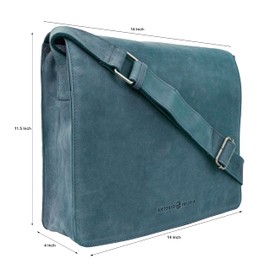 ANTONIO VALERIA Albert Blue Premium Leather Messenger Bag for Men
