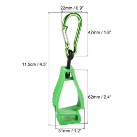 PATIKIL Glove Keeper, 2 Pack Gloves Grabber Catcher Prevent Losing Hook Clips Holder Helmet Hanger for Construction Workshop, Green