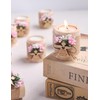 Ju's Favors Wooden Candle Holders Set of 10 for Baptism