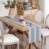 NEWISHER Braided Striped Table Runner Rustic Embroidery Coffee Table Runners