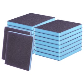 sourcing map 16pcs Fine Sanding Sponge Blocks 240-320 Grit Foam Sanding Block Pad for Polishing Kitchen Metal Wood Drywall, 120x100x12mm, Purple