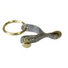 Novelty Keychain Engraved Spur Nickel Plated with Brass Plated Button