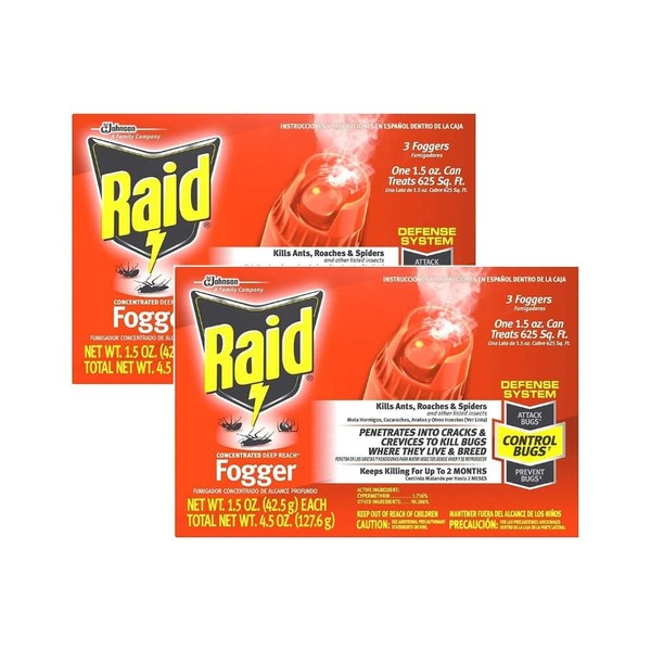 Raid Raid Concentrated Deep Reach Fogger (Pack - 2)