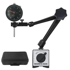 HDLNKAK Dial Indicator Gauge and Magnetic Base, 0-1"/0.001"Dial Indicator with 176lbs (80kg) Max Pull Magnetic Base, Measuring Tool for 3D Printer, Table Saw Measurement, Auto Repair and CNC Machine