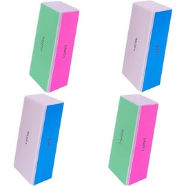 4 Way Nail Buffer Block (4 Pcs), Nail Shine Buffers Blocks Files for Natural and Acrylic Nails Smoother Buffing Block Polisher Fingernail File Buffer 120/240/600/3000 Grit for Buffing Shinning