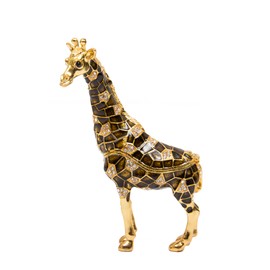 QIFU-Hand Painted Enameled Giraffe Style Decorative Hinged Jewelry Trinket Box Unique Gift For Home Decor