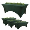 4 Pack Hunter Green Spandex Table Cloth for 6 Foot