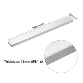 QUARKZMAN Square Aluminium Flat Bar, 5/8 Inch Thick, 1 Inch Wide, 10 Inch Long, Aluminium Rod 6061 Aluminium Flat Plate, 16 x 25 x 254 mm T6511 Solid Material, New Mill Bearing