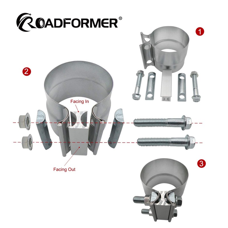 ROADFORMER 2.5 inch Exhasut Clamp 2 1/2 Lap Joint Exhaust
