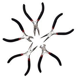 LGXEnzhuo Jewelry Pliers Kit, Sets of 5, Jewelry Making Tools, Black, Ideal for Bracelets, Earrings, Craft Projects