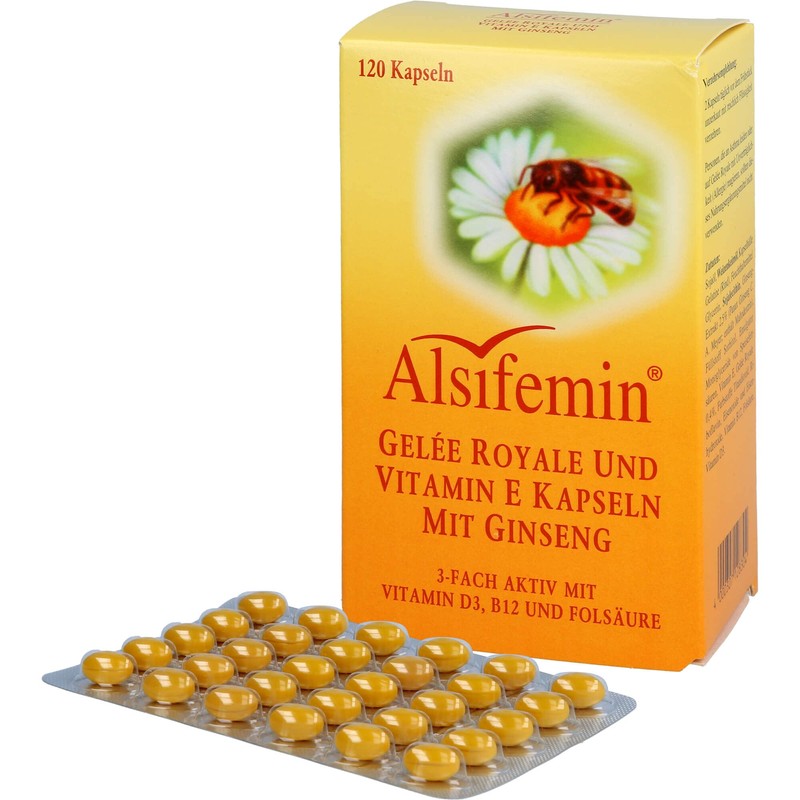 Alsifemin Gel e Royale and Vitamin E Capsules with Ginseng,