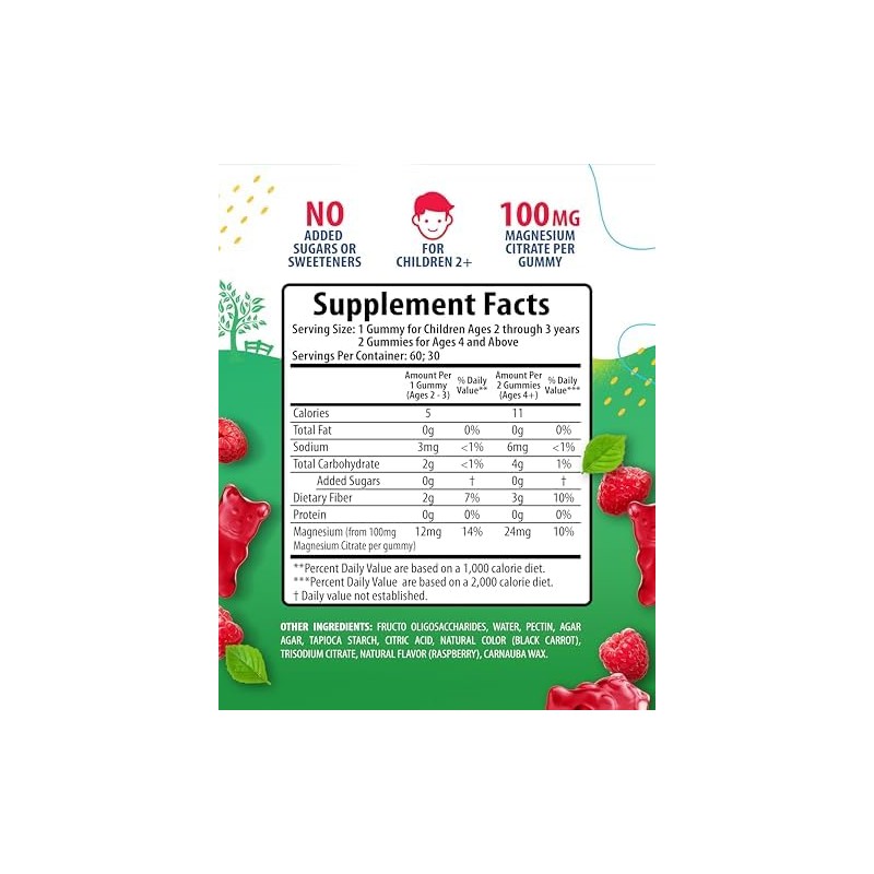 SUNNY SAM- Gomitas de Magnesio para Niños y Adultos 100mg