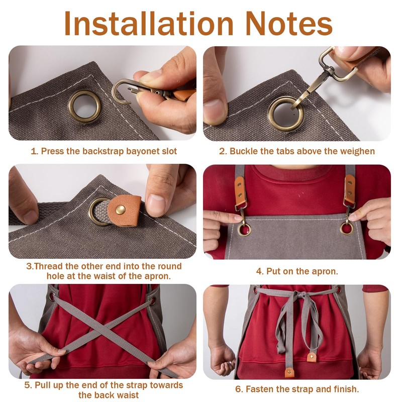 FIAMER Canvas Apron Adjustable Protective Clothing Tool Apron Thick Flame