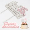 Nelbiirth Decoración para tartas con diamantes de imitación plateados y