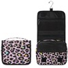 Animal Skin Purple Travel Toiletry Bag with Hanging Hook, Waterproof