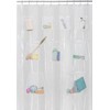 9 Mesh Pockets Shower Curtain or Liner with Waterproof Fabric,