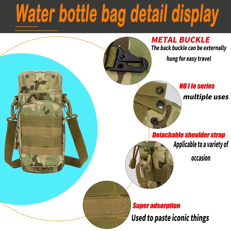 bvya Tactical Molle Water Bottle Pouch Holder H2O Hydration Carrying