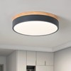 Yiisem Dimmable Wood LED Flush Mount Ceiling Light, 5CCT 2700K-6000K