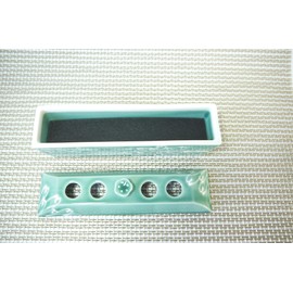 Arita Ware Incense Burner Plate, Celadon, Chrysanthemum (2 Tiers)