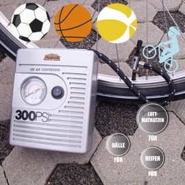 Mauk Mini Luft-Kompressor | Kompakt & Portabel | Reifenfüller 300 PSI | 12V Zigarettenanzünder