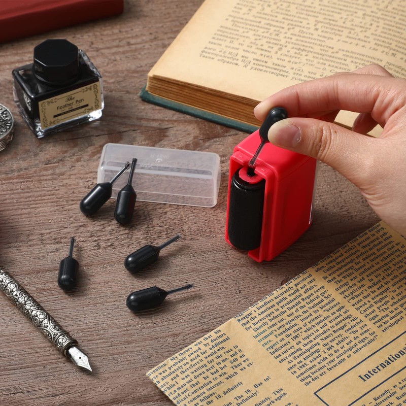 Colarr 6 Pack Rolling Ink Refills for Identity Protection Stamps,