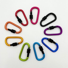 D-type color aluminum locking high-strength carabiner bina key ring mountaineering hook carabiner biner Provided randomly (evenly) 8ea