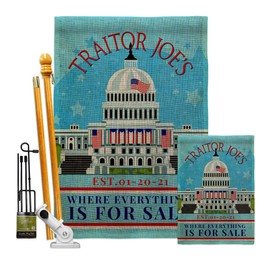 FJB Flag Traitor Joe's Burlap Garden House Flag Kit Americana Political President Democrat Republican Tea Party United State American Election Banner Small Yard Gift Double-Sided, Made in USA