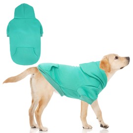 KOOLTAIL - Sudadera con capucha básica para perro, suave y cálida con agujero para correa y bolsillo, chamarra de invierno para perro, ropa para clima frío, sudadera para perros pequeños, medianos y