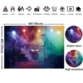 8x6ft Music Concert Stage Backdrop for Photoshoot Musical Live Shows Photography Background Vinyl Photo Studio Backdrop