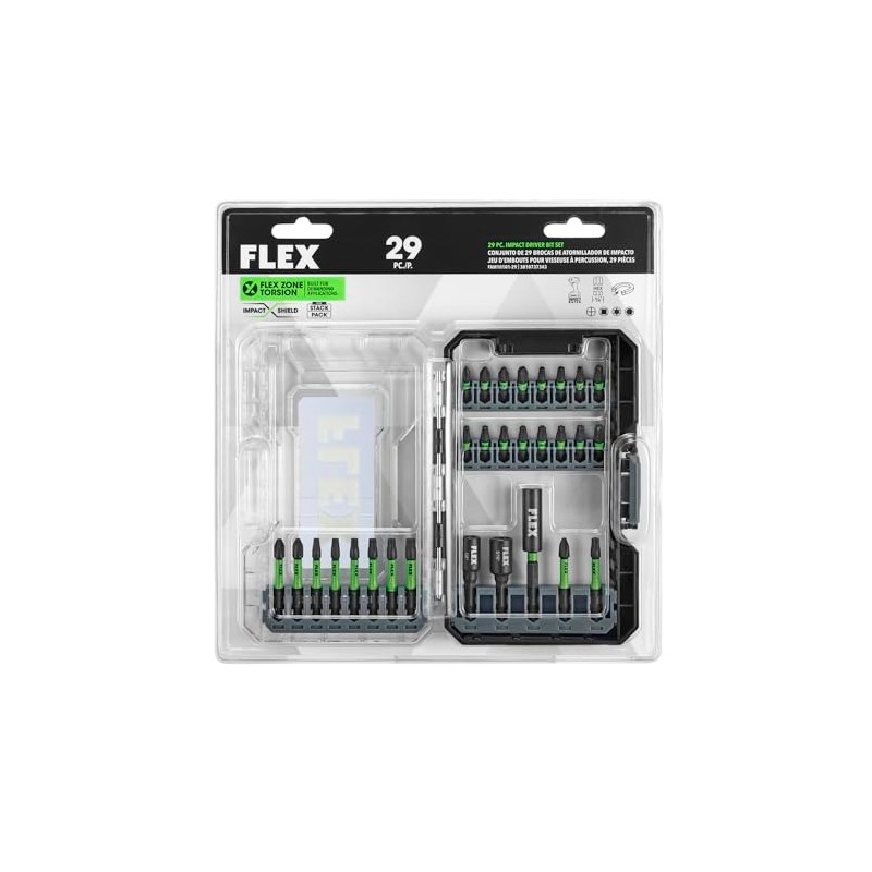 FLEX STACK PACK 29-Piece Impact Driver Bit Set - FAM10101-29