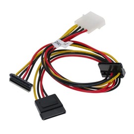 SATACables SATA Y Power Cable 1 Molex 4-Pin Adapter to 3 15-Pin SATA Power Plug Ports