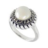 MARC 925 Sterling Silver 8 mm Faux Pearl & Marcasite