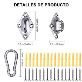 Kit de Accesorios para Vela de Sombra, Kit de Accesorios para Vela de Sol, 40 Piezas,para instalación de toldos Triangulares rectangulares,para Patio, césped, jardín y Exterior (Acero)