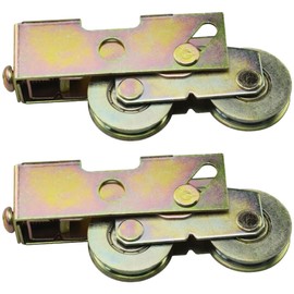 LIFKOME 2pcs 1-1/4 Inch Sliding Patio Door Rollers Sliding Door Tandem Roller Assembly Sliding Glass Door Rollers Replacement Sliding Door Wheel Replacement Steel Ball Wheel Bearing Side Adjustable