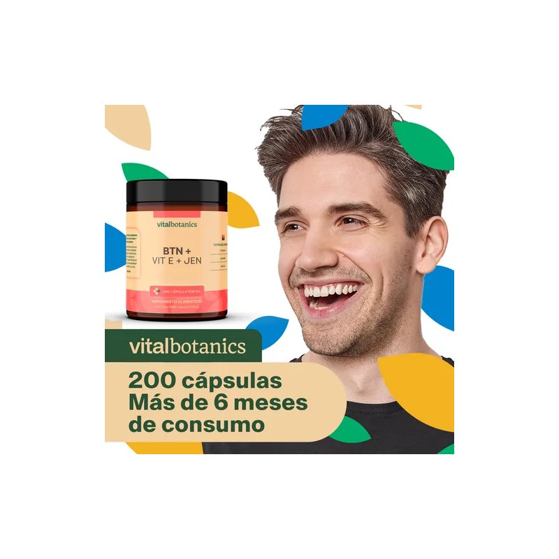 Vitamina E + Biotina Pura Con 200 Capsulas | Vitalbotanics