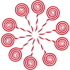 10pcs Christmas Lollipop Decorations, Xmas Lollipop Ornament, Christmas Red and White Lollipop, Candy Cane Christmas Decorations, Christmas Tree Pendant for Home Garden Decorations