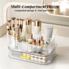 Delamu Makeup Organizer for Vanity with Stackable Drawers, 360 Rotating