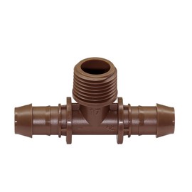 Rainbird XFFTMA050 Drip Irrigation Tee Adapter - (2 Pack) - 1/2" MPT x 17mm Barbed Connector for XF Series Tubing