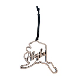 Alaska Christmas Ornament State Ornament Rustic Ornament Wood Ornament Country Christmas
