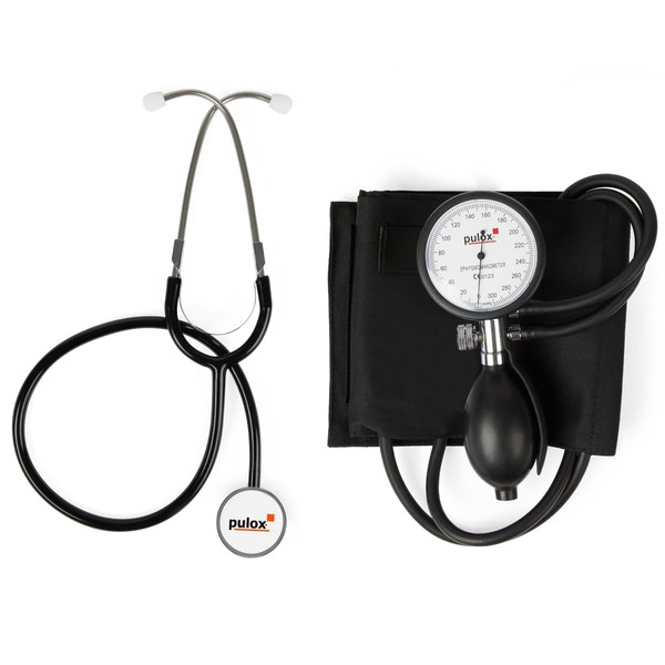 pulox Flat Head Stethoscope & Manual Aneroid Blood Pressure Monitor