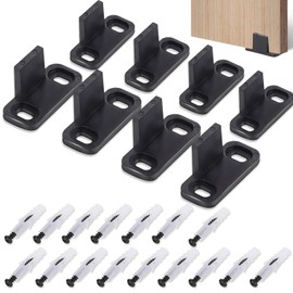 8 PCS Barn Door Floor Guide Sliding Closet Hardware, Universal Sliding Door Bottom Guide Wall Mounted Bottom Track Guide for Doors, L Shape Design for Closet Door Bypass Door, Pocket Door, Cabinet