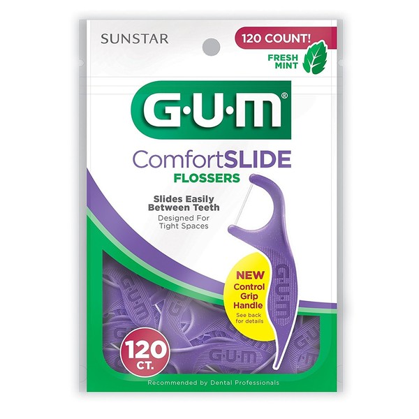 GUM Eez-Thru Fresh Mint Flavor Comfort Slide Flosser  - Pack of 2