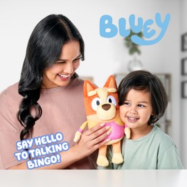 Bluey Sound Effects Talking Beach Bingo Plush, 13” Soft Musical Toys, Stuff Toys with 9 Different Phrases, Singing Plushies for Kids