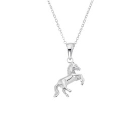 Amor 2021181 Necklace with Pendant 925 Sterling Silver Girls Children's Necklace 35 + 3 cm Silver Horse Comes in Jewellery Gift Box, Sterling Silver, No Gemstone